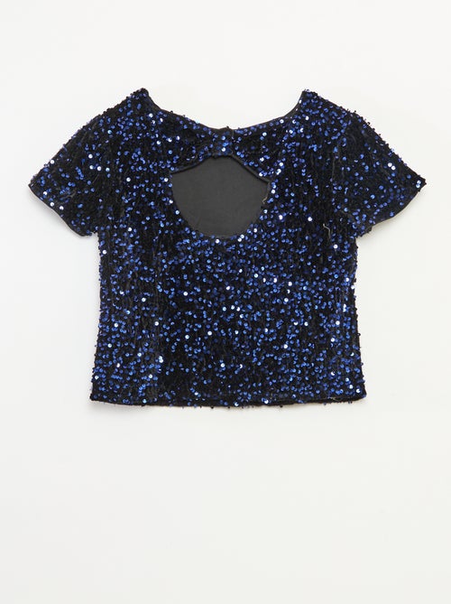 T-shirt in velluto con paillettes - Kiabi