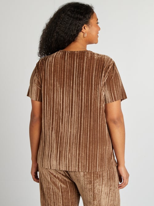 T-shirt in velluto scollo a V - Kiabi