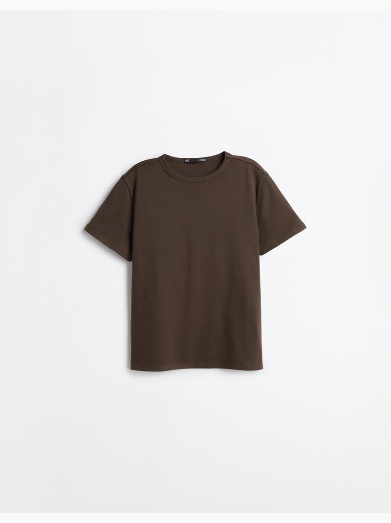 T-shirt interlock a maniche corte, mo fashion Marrone - Kiabi