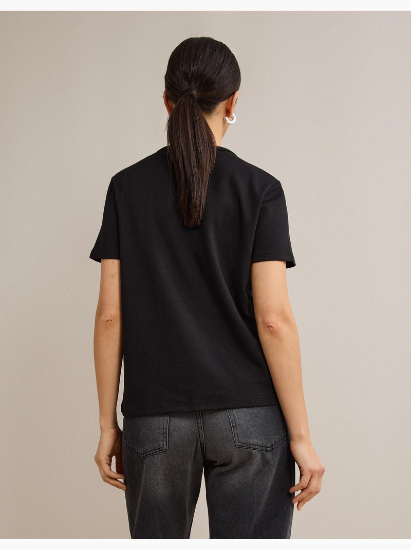 T-shirt interlock a maniche corte, mo fashion Nero - Kiabi