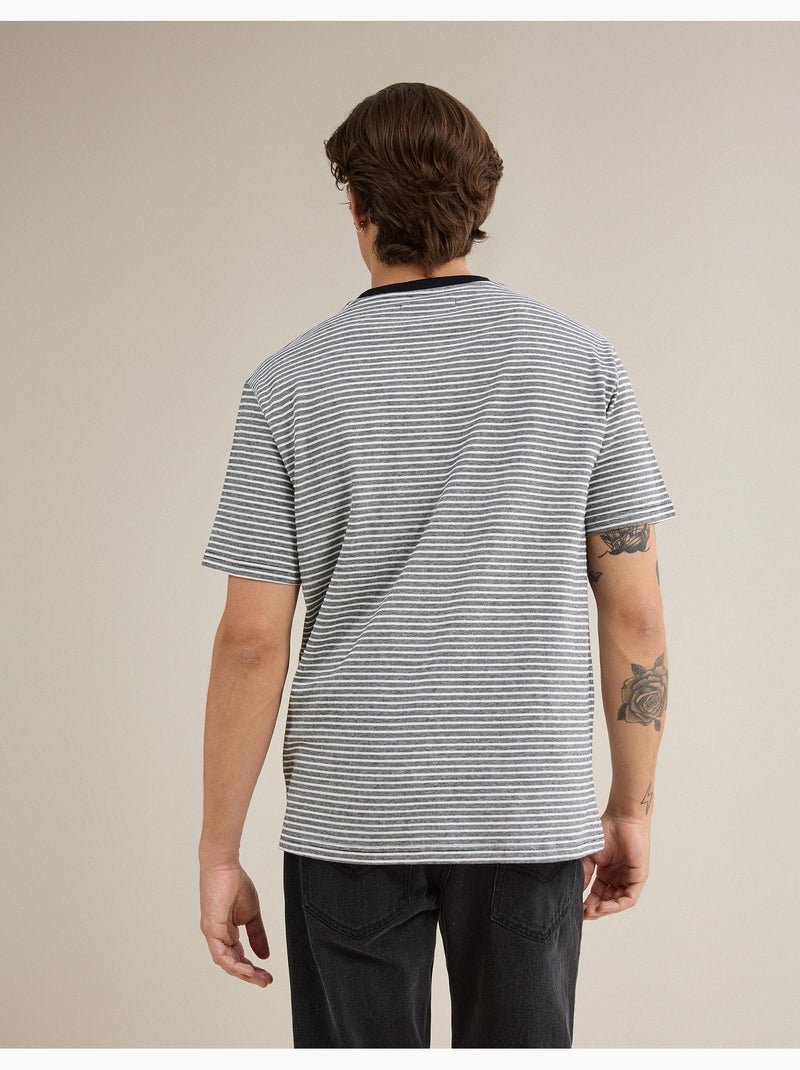 T-shirt jersey a righe, MO Fashion Nero - Kiabi