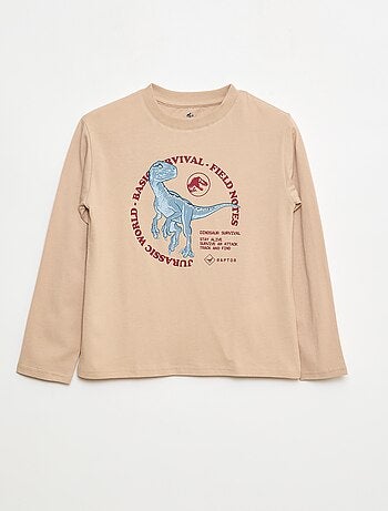 T-shirt 'Jurassic World' in cotone tinta unita