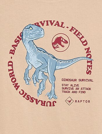 T-shirt 'Jurassic World' in cotone tinta unita