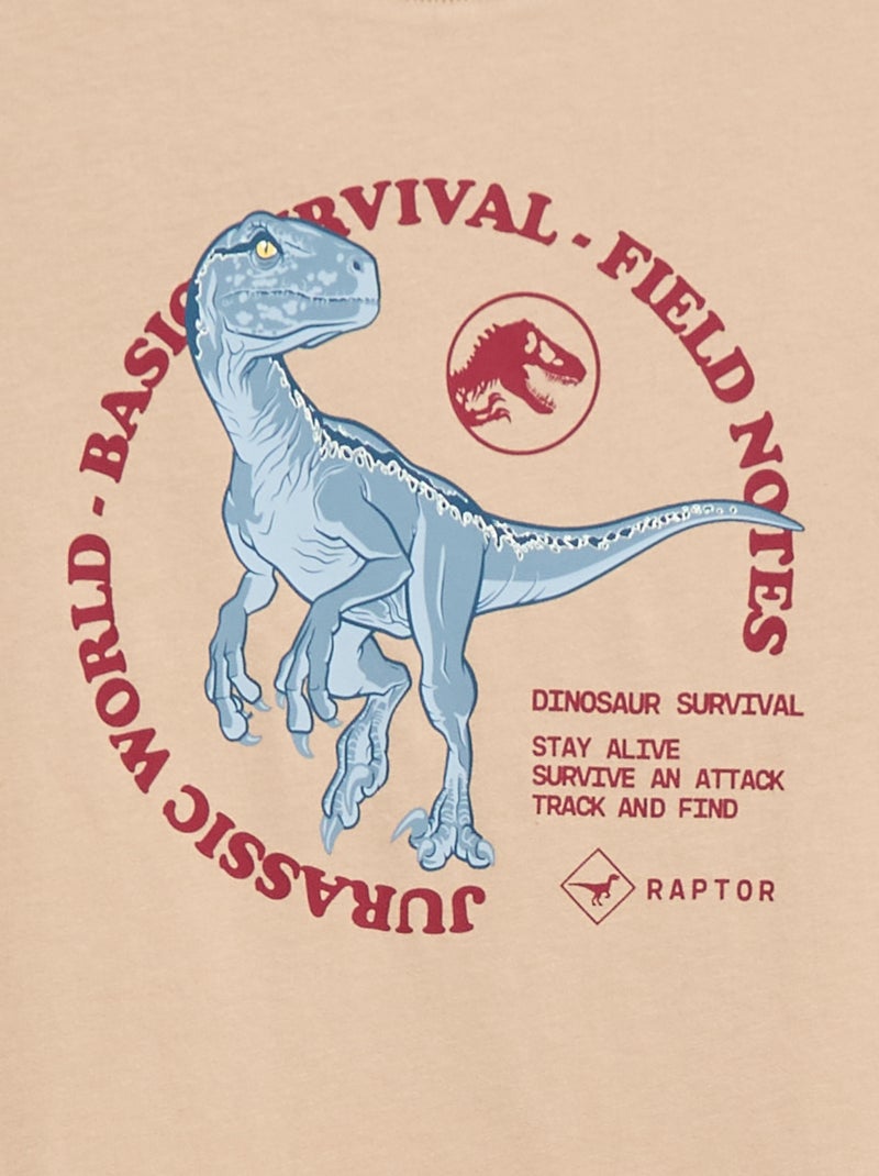 T-shirt 'Jurassic World' in cotone tinta unita Beige - Kiabi