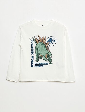 T-shirt 'Jurassic World' in cotone tinta unita