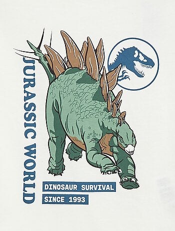 T-shirt 'Jurassic World' in cotone tinta unita