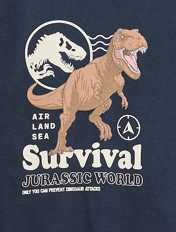 T-shirt 'Jurassic World' in cotone tinta unita