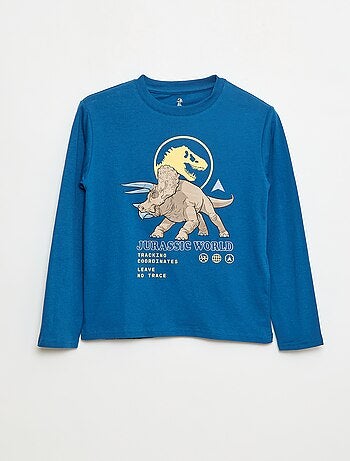 T-shirt 'Jurassic World' in cotone tinta unita
