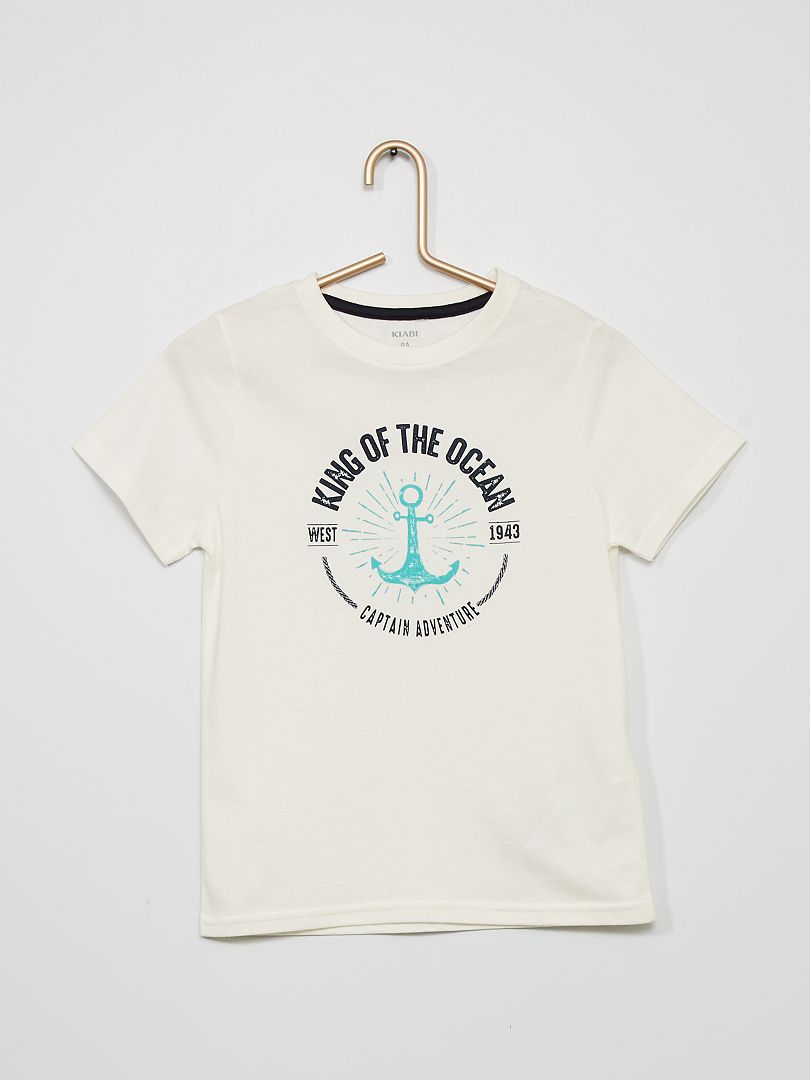T-shirt 'King of the ocean' BIANCO - Kiabi