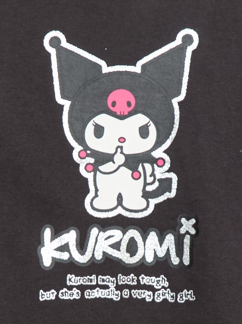 T-shirt 'Kuromi' 'Hello kitty & friends' in jersey di cotone Nero - Kiabi
