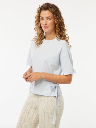 T-shirt larga con fiocchi