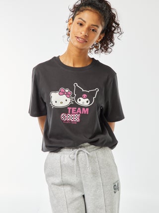 T-shirt larga con stampa 'Hello Kitty'