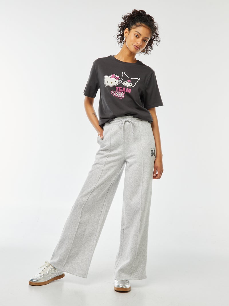 T-shirt larga con stampa 'Hello Kitty' NERO - Kiabi