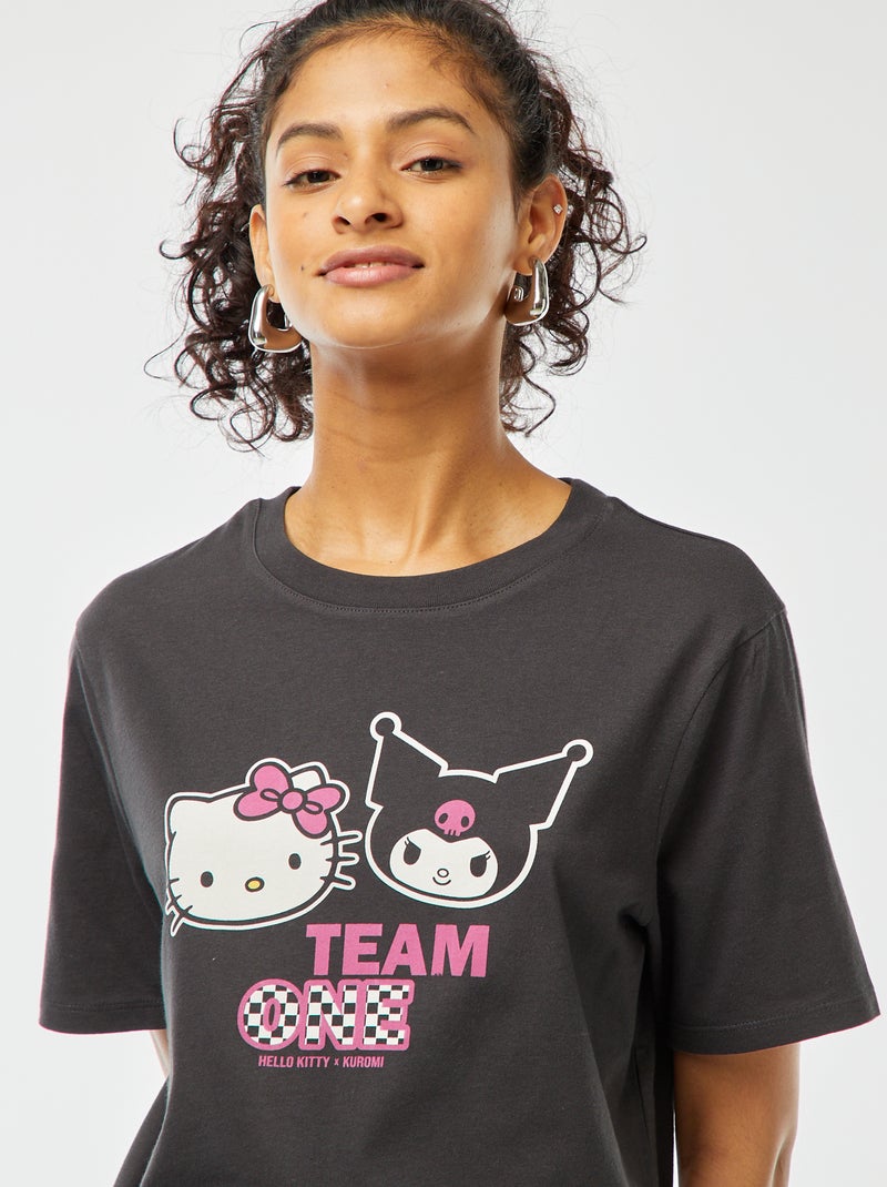 T-shirt larga con stampa 'Hello Kitty' NERO - Kiabi