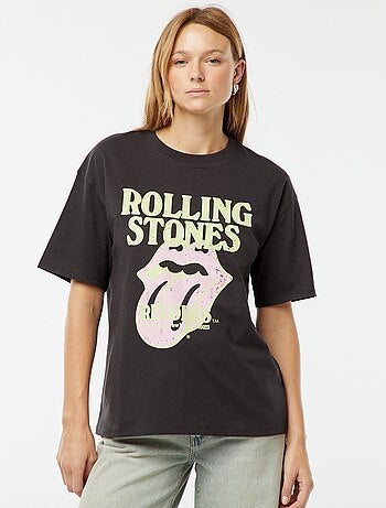 T-shirt larga con stampa 'The Rolling Stones'