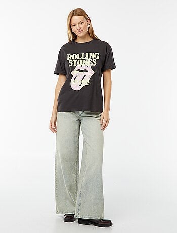T-shirt larga con stampa 'The Rolling Stones'