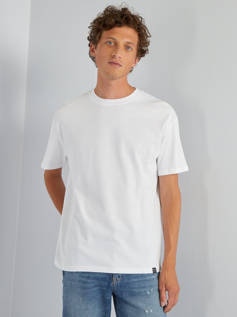 T-shirt larga in jersey tinta unita NERO - Kiabi