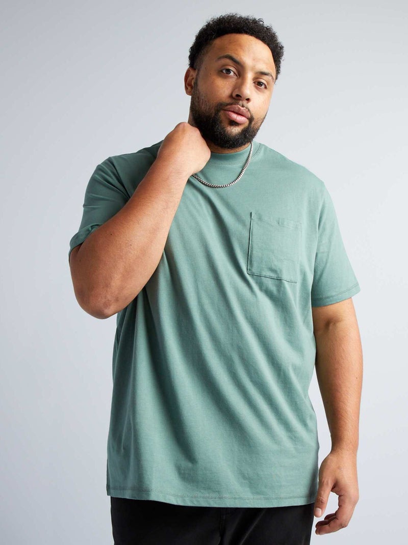 T-shirt larga in jersey tinta unita VERDE - Kiabi
