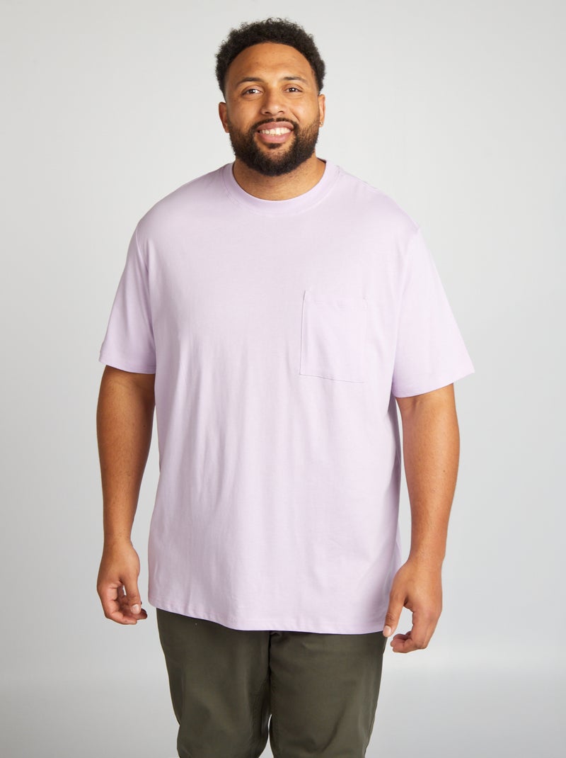 T-shirt larga in jersey tinta unita VIOLA - Kiabi