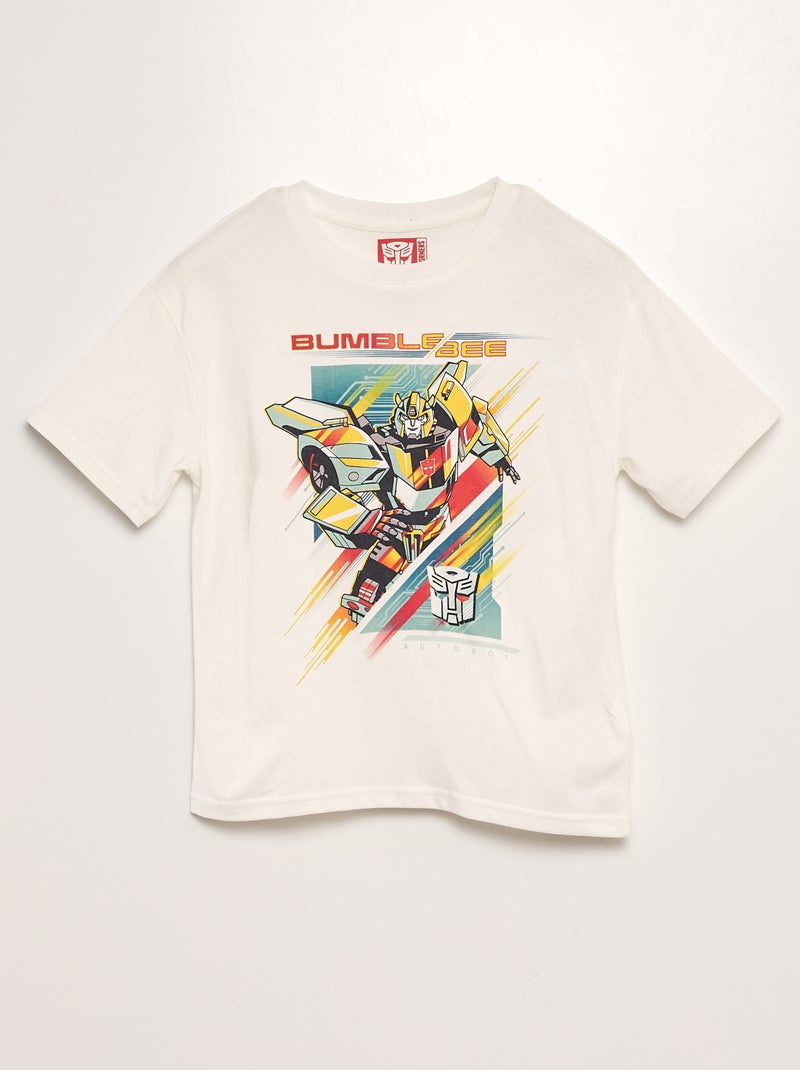T-shirt larga in jersey 'Transformers' BIANCO - Kiabi