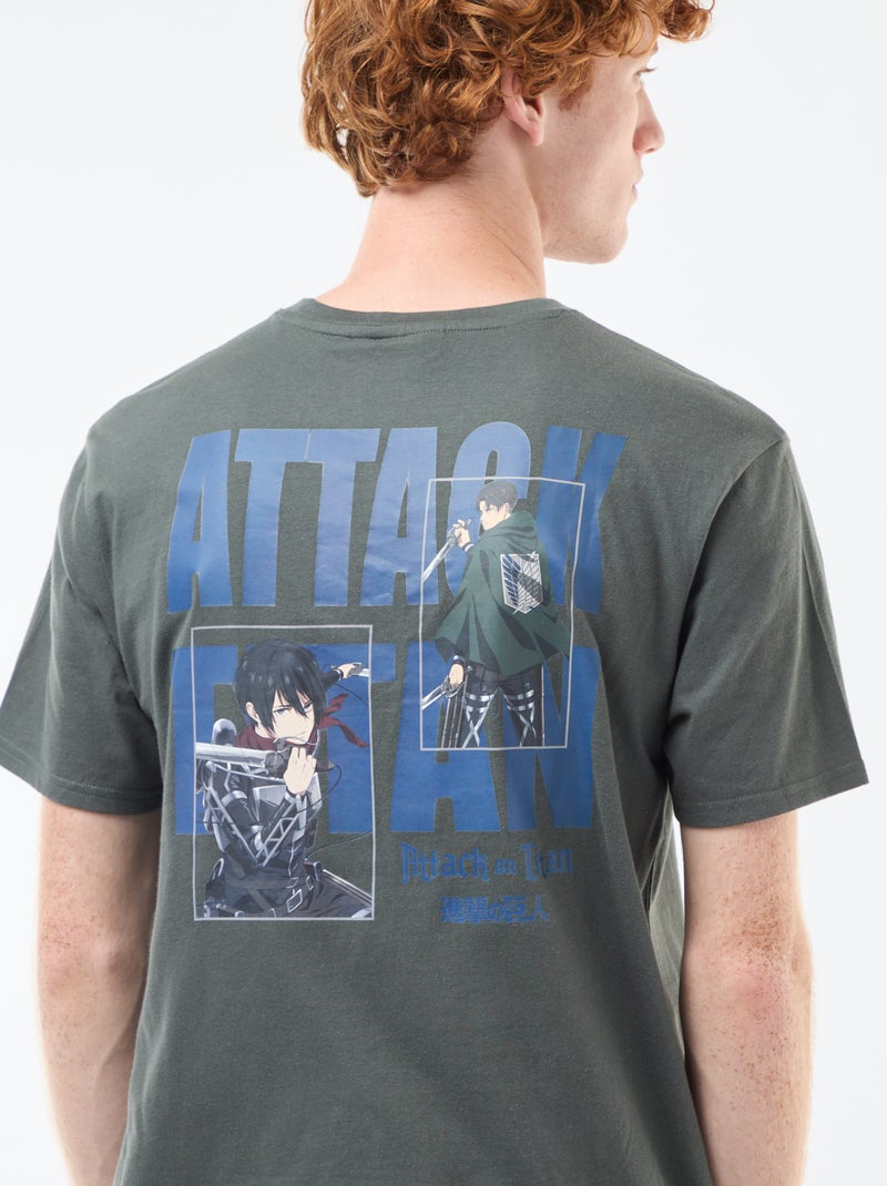 T-shirt 'L'attacco dei giganti' in cotone Verde - Kiabi