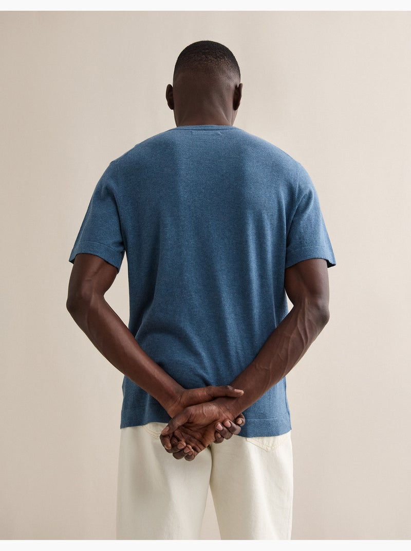 T-shirt lavorata a maglia con cashmere, MO Fashion Blu - Kiabi