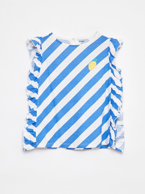 T-shirt leggera e colorata con giromanica con volant - Kiabi