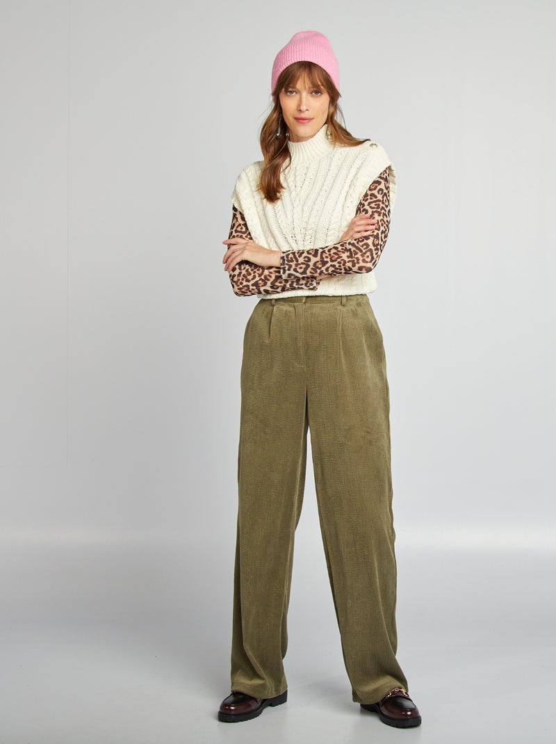 T-shirt leopardata a maniche lunghe MARRONE - Kiabi