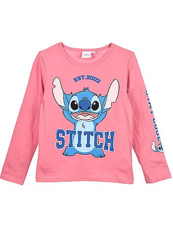 T-shirt lilo & stitch rosa bambina | licenza ufficiale