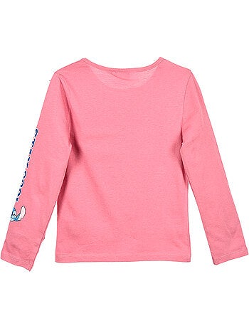 T-shirt lilo & stitch rosa bambina | licenza ufficiale
