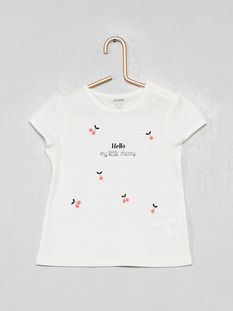T-shirt 'little cherry' BIANCO - Kiabi