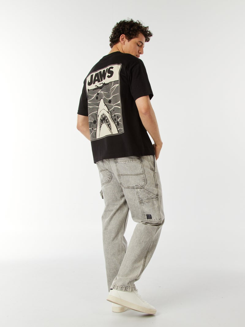 T-shirt 'Lo Squalo' 'I denti del mare' a maniche corte NERO - Kiabi