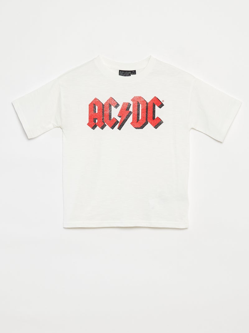 T-shirt loose a maniche corte 'AC/DC' Bianco - Kiabi