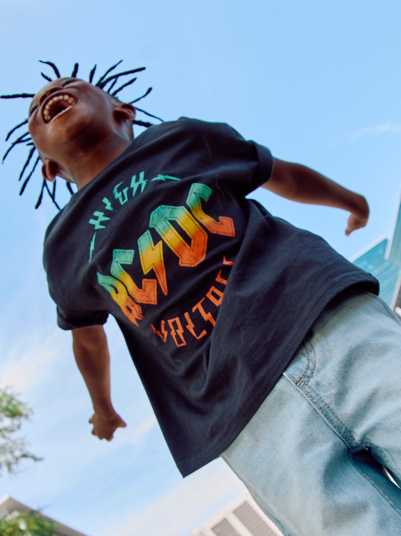 T-shirt loose fit a maniche corte 'ACDC' NERO - Kiabi