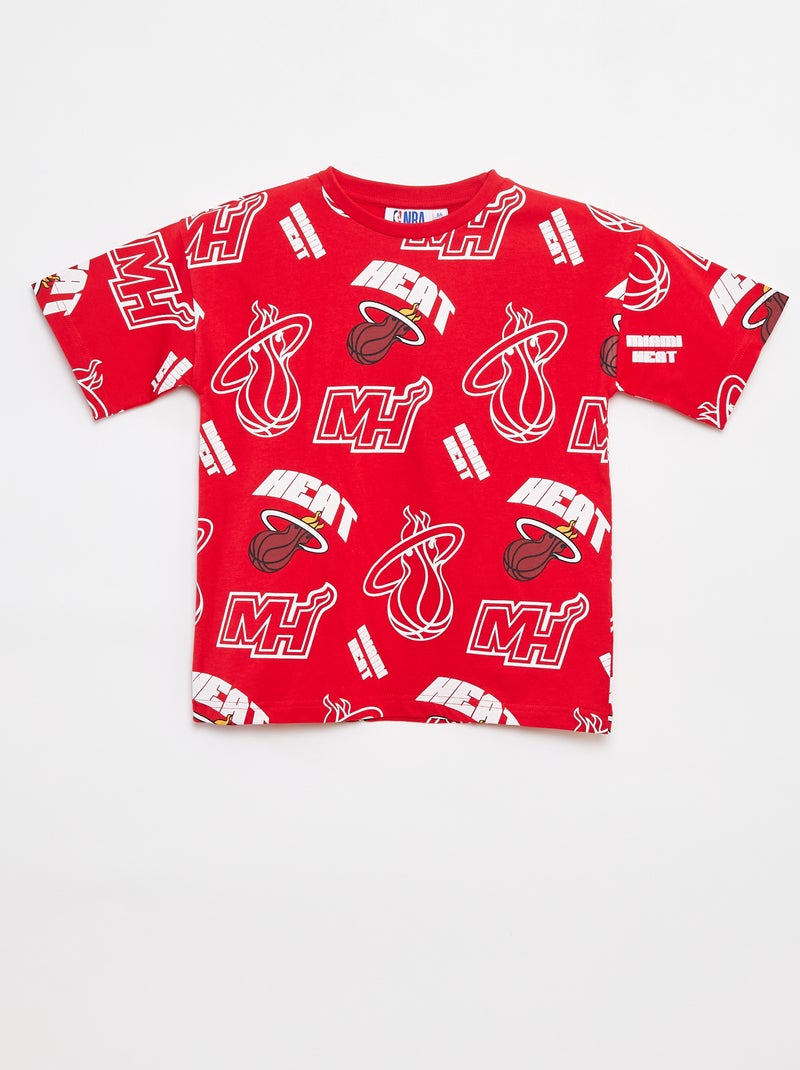 T-shirt loose fit a maniche corte 'NBA' ROSSO - Kiabi