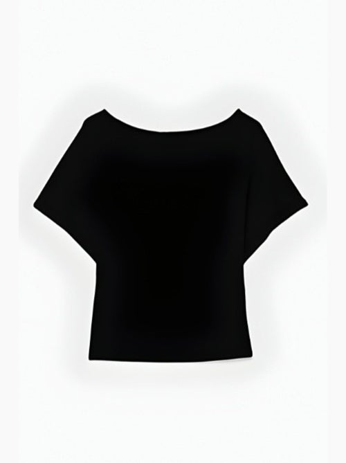 T-shirt loose fit con scollo a barca hiccup - Kiabi T-shirt loose fit con scollo a barca hiccup - Kiabi