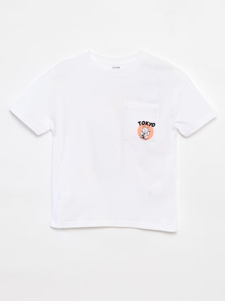 T-shirt loose fit con taschino sul petto