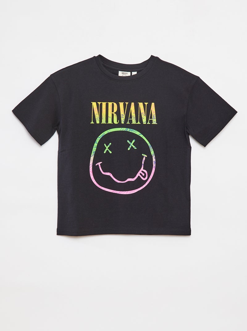 T-shirt loose fit 'Nirvana' nero - Kiabi