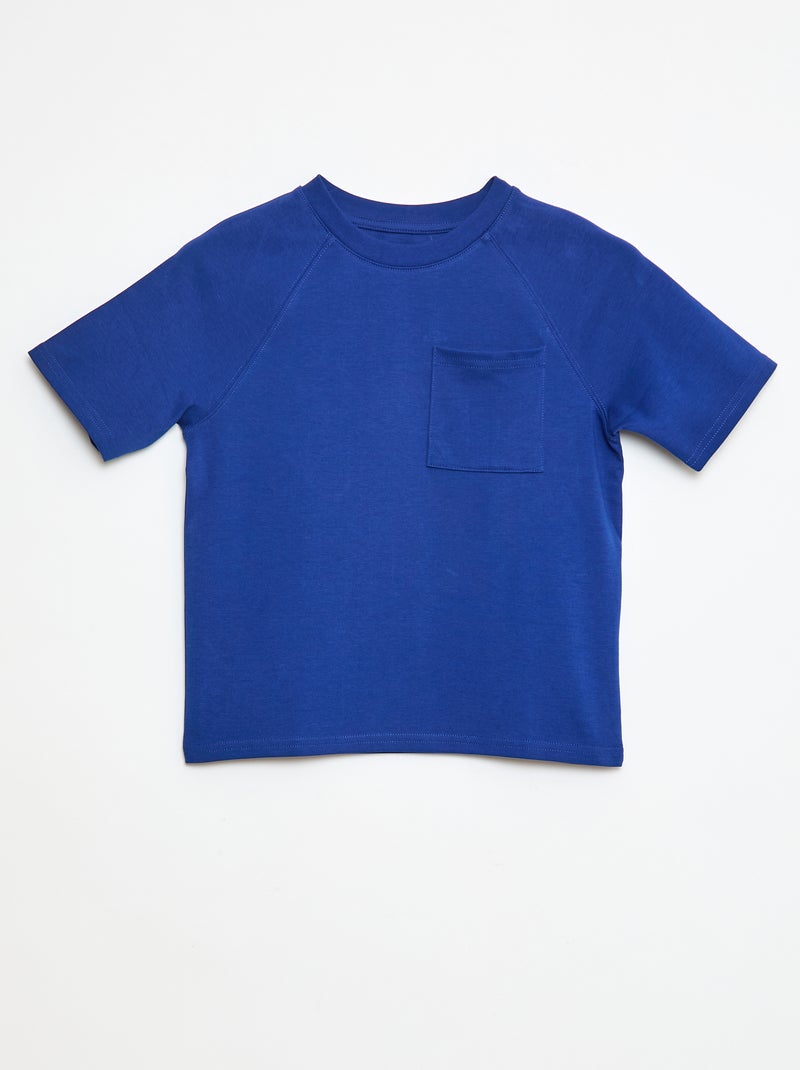 T-shirt loose in cotone blu - Kiabi