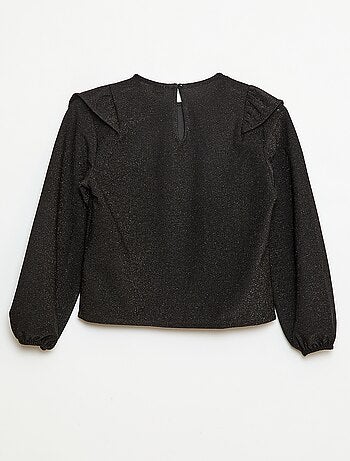 T-shirt brillante a maniche lunghe