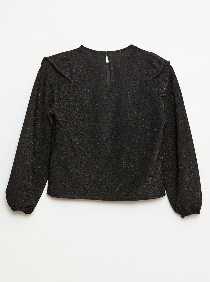 T-shirt lucido a maniche lunghe Nero - Kiabi