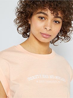 T-shirt lunga con ricamo - Kiabi
