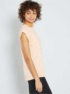 T-shirt lunga con ricamo - Kiabi