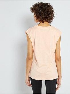 T-shirt lunga con ricamo - Kiabi