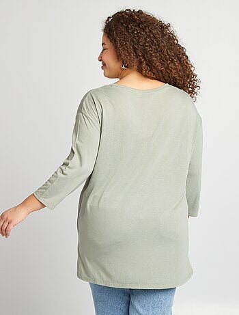 T-shirt lunga con scollo a V
