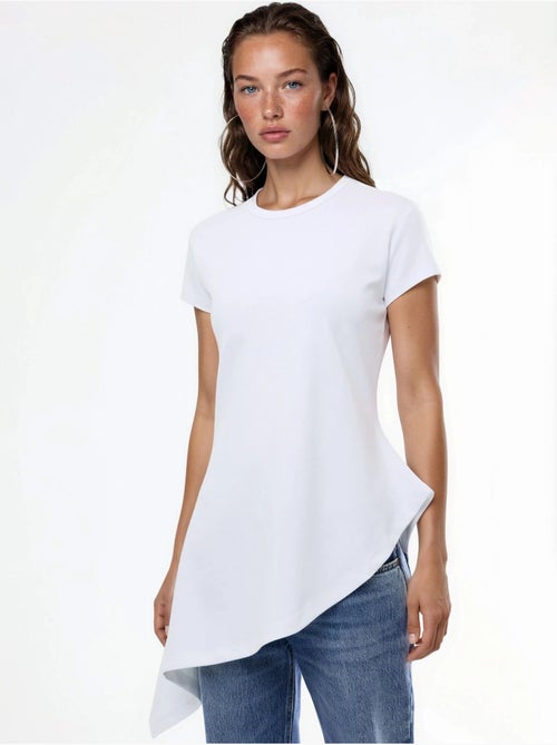 T-shirt lunga in misto cotone con girocollo busem - Kiabi T-shirt lunga in misto cotone con girocollo busem - Kiabi