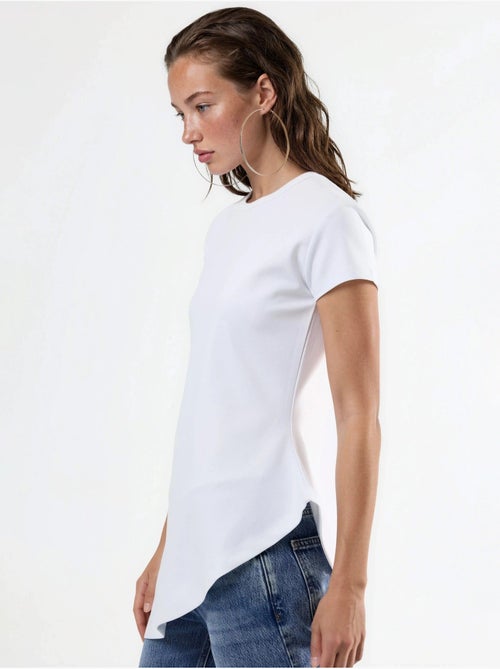 T-shirt lunga in misto cotone con girocollo busem - Kiabi T-shirt lunga in misto cotone con girocollo busem - Kiabi