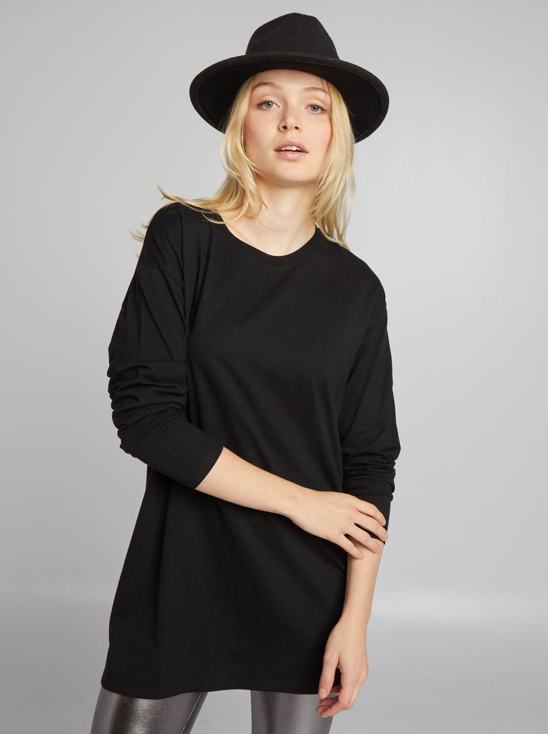 T-shirt lunga NERO - Kiabi