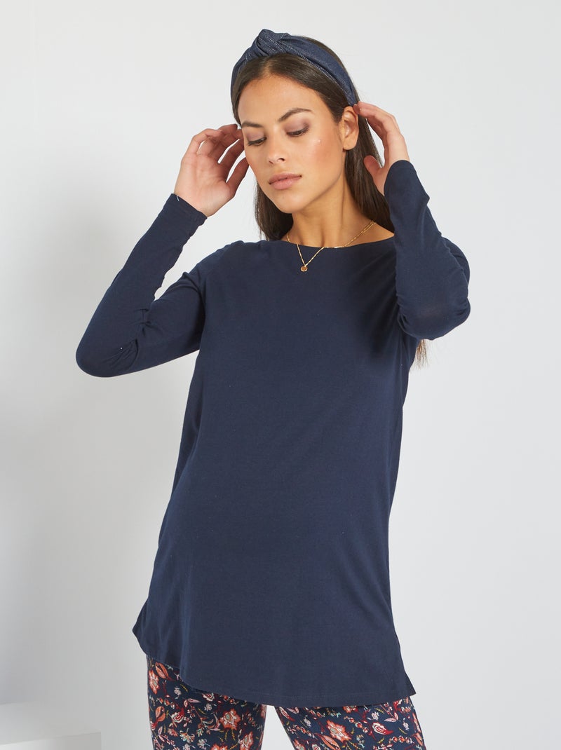 T-shirt lunga premaman blu - Kiabi