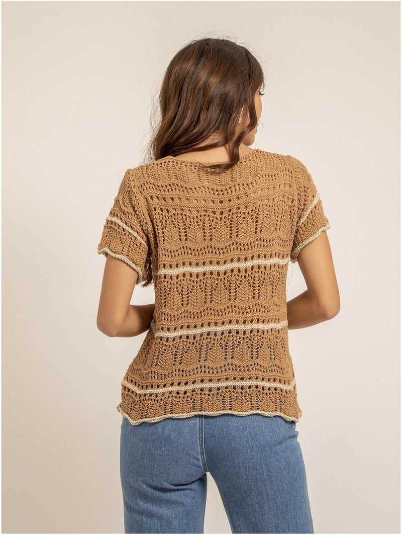 T shirt maille FILOMA Beige - Kiabi